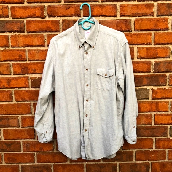 Brooks Brothers Grey Flannel Shirt - Picture 1 of 6